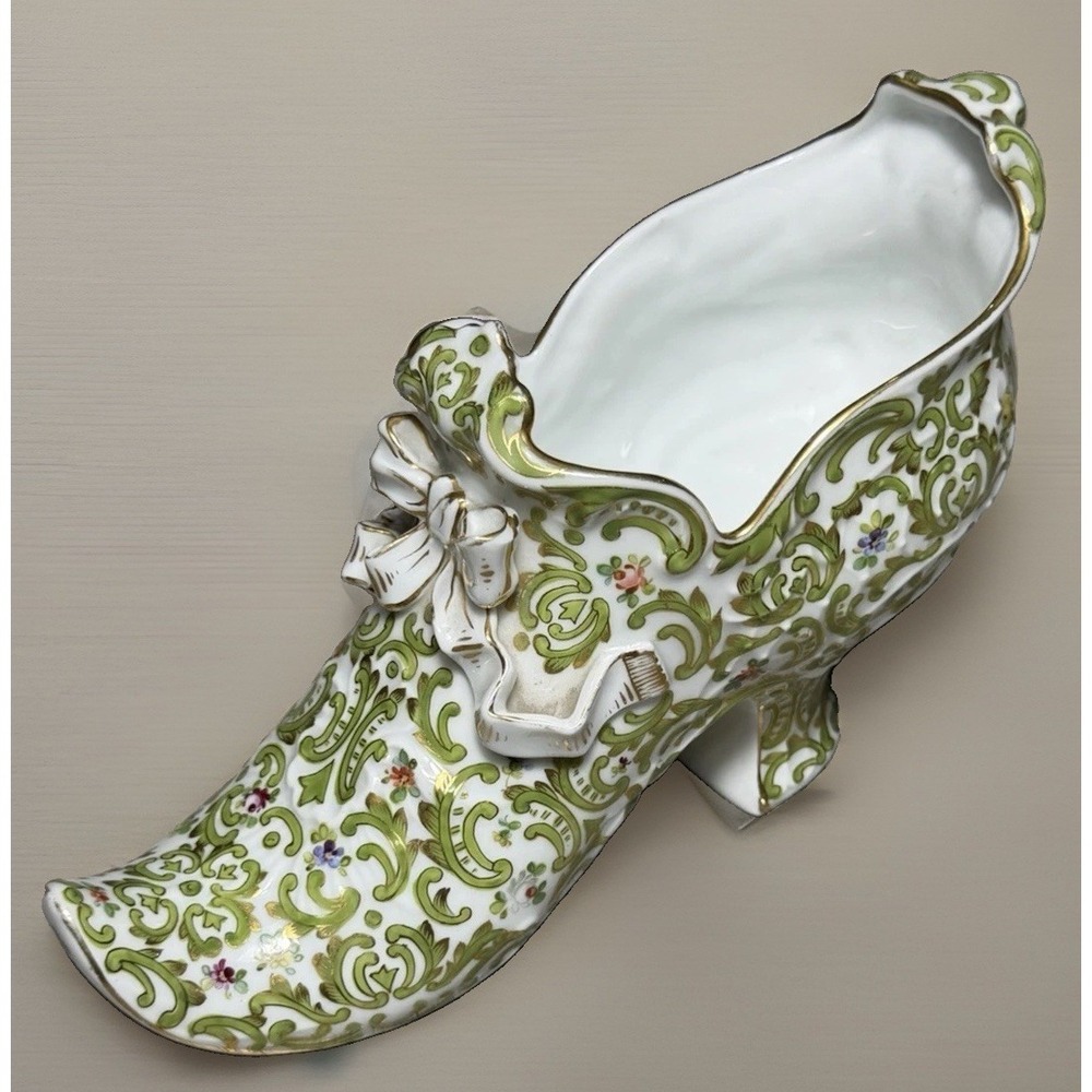 Antique Altrohlau Austria Porcelain Shoe Slipper*24kT Gold Gilt C 1884-1909